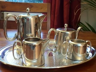 A Vintage Silver Plated Tea Coffee Set Viners Of Sheffield