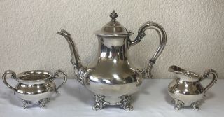 Vintage Reed & Barton Regent P5600 3 Pc Silverplate Tea Set Teapot Gorgeous