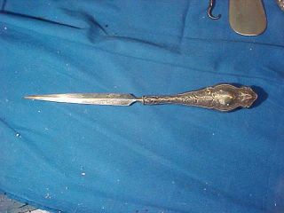 Late 19thc Victorian Era Sterling Silver Letter Opener W Repousse Design