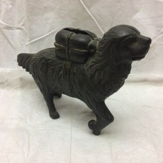 Vintage Cast Iron St Bernard Dog Bank
