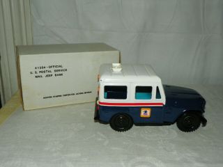 Vintage 1354 Official United States Postal Service Mail Jeep Bank 4.  5 X 8 X 4
