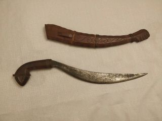 Vintage Moro Barong Sword Knife Philippines Dagger W/ Sheath