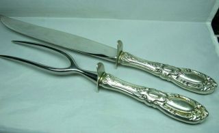 Towle King Richard Sterling Silver Meat Carving Knife & Fork Set 13 "