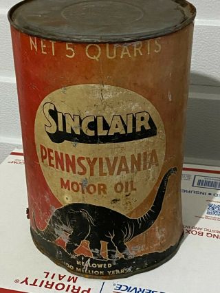 Vintage 5 Quart Sinclair Dino Oil Can