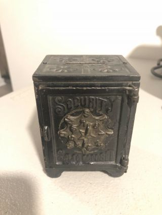 Antique " Security Safe Deposit " Cast Iron Still Bank Kyser & Rex Pat’d 1881 1887