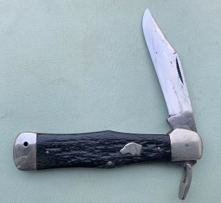 Union Cut Co Olean Dogs Head Folding Hunter Knife Toggle Lock