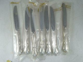 Vintage Sterling Silver Towle Fontana Dinner Knife Set X7 Stainless Steel
