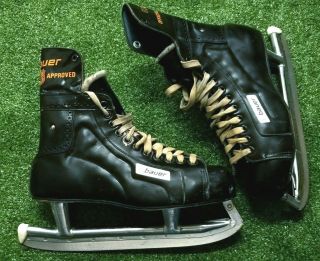 Vintage Bauer Official Nhl Approved Ice Hockey Skates Size 9 - 987048 Leather