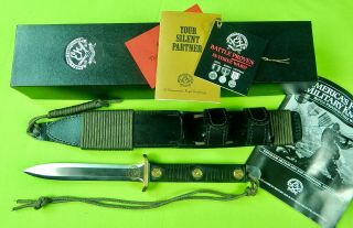 Us Ek Korea Ww2 Vietnam Commemorative Commando Fighting Knife W/ Sheath Box 2
