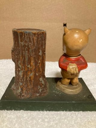 Vintage Looney Tunes Cast Iron Porky Pig Coin Bank 1940 ' s 3