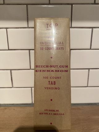 Vtg Beech - Nut Cinnamon Chewing Gum 100 Count Tab Vending Tray Box Nos