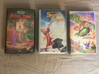 Disney Black Diamond Vhs Robin Hood The Sword In The Stone The Rescuers