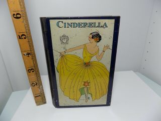 Cinderella Fairy Tale Book Shaped Tin Money Bank C1930s