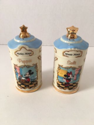 Vintage 1997 Lenox Disney Mickey & Minnie Mouse Salt & Pepper Shakers