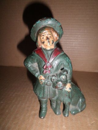 Wonderful Old Cast Iron Buster Brown & Tige Still Bank 1910 - 1932