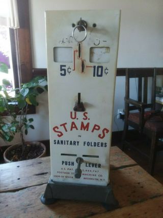 Vintage Us Post Office Counter Top Postage Stamp Vending Machine