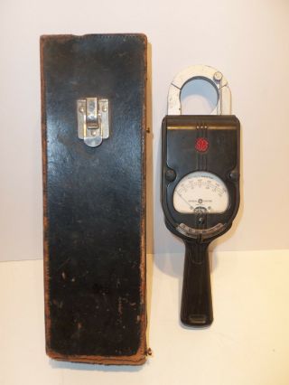 Vintage Ge Hand - Held Clamp - On Ac Volt Ammeter Retro Art - Deco Type Ak1 60cy