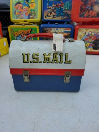 Vintage 1960s U S Mail (mr Zip) Dome Metal Lunch Box Aladdin Usa