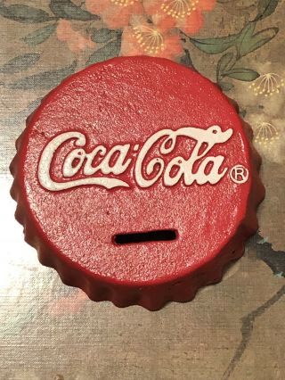 5 1/4 " Cast Iron Coca Cola Coke Bottle Cap Bank