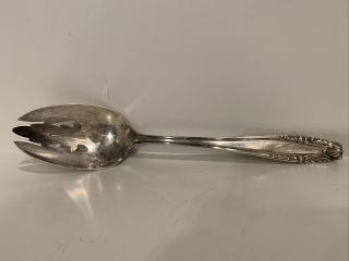 Wallace Sterling Silver Stradivari Pierced Serving Spoon 8 1/2 Inches