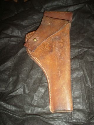 Vtg.  Wwii Us Military Textan 1942 Leather Holster For 1917 Colt & S&w Revolver?
