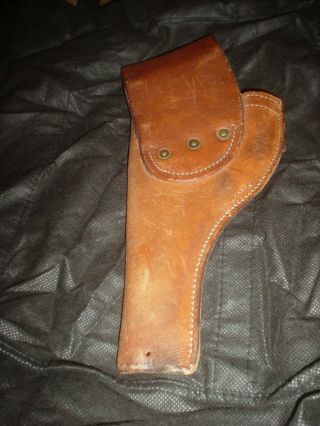 VTG.  WWII US MILITARY TEXTAN 1942 LEATHER HOLSTER FOR 1917 COLT & S&W REVOLVER? 3