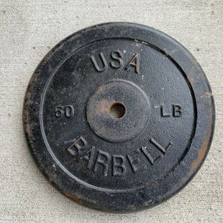 Vintage (usa Barbell) 50 Pound (standard 1”) Weight Plate