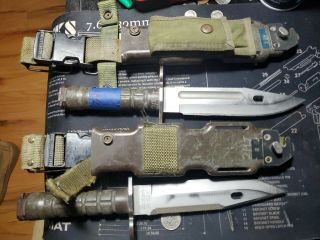 G.  I Surplus Military M9 Bayonet Phrobis Iii With Bianchi Sheath/trench Art,  X2