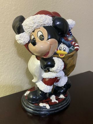 2004 Walt Disney Production Mickey Ceramic Figure Porcelain 9.  5 In Christmas