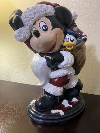 2004 Walt Disney Production Mickey Ceramic Figure Porcelain 9.  5 in Christmas 2