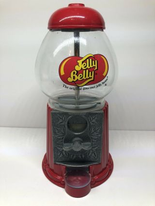 Vintage Jelly Belly Diecast Metal Glass Jelly Bean Candy Dispenser Machine