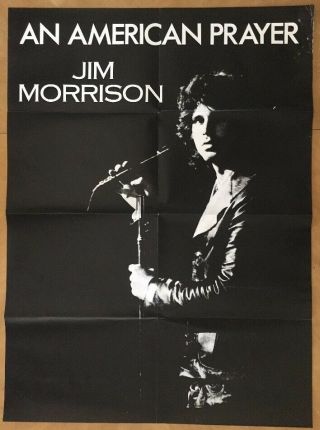 Jim Morrison Of The Doors Vintage Poster Pin - Up An American Prayer 70 