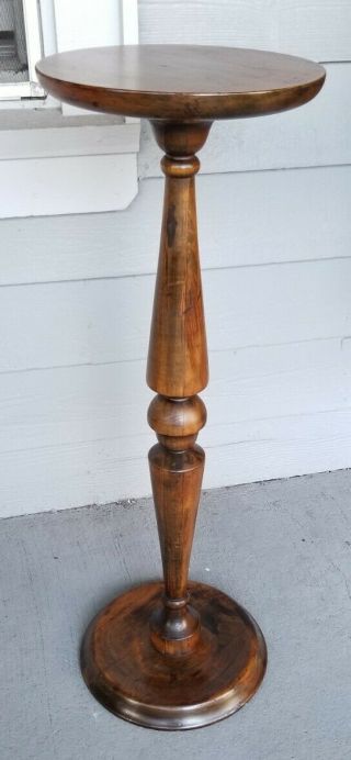 Vintage Solid Wood Pedestal 33 " Plant Stand