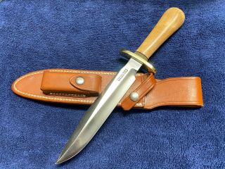 Randall Vintage 1 7 " Blade With Leather Sheath And Fine India Stone
