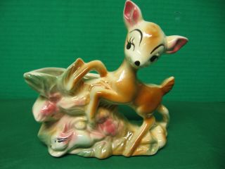 Vintage Walt Disney Productions Bambi & Thumper Ceramic Planter