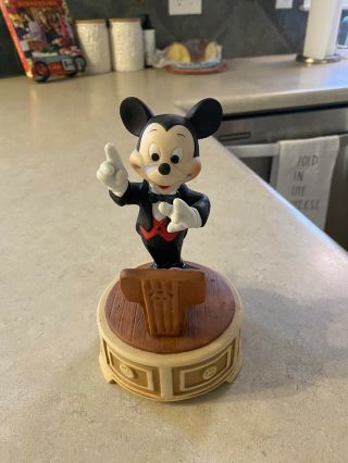 Vintage Walt Disney Mickey Mouse Music Box Ceramic
