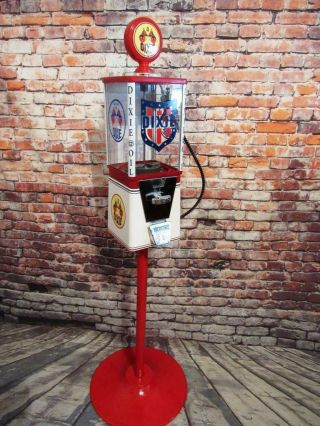 Dixie Oil Gas Vintage Gumball Machine Bar Office Decor Man Cave Gift Memorabilia