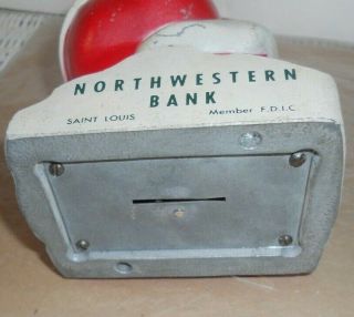 Vintage Santa Claus Bank Advertising Cast Metal Old Northwestern Bank,  St.  Louis 3