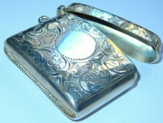 Large And Heavy Victorian Solid Silver Vesta Case H/m 1896