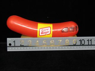 Vintage Oscar Mayer Wienermobile Rolling Plastic Bank 10 Inches Long 2