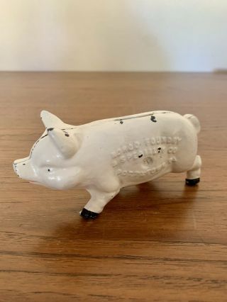 Vintage Cast Iron Norco Foundry,  Pottstown,  Pa,  Vintage Ivory Pig Coin Bank