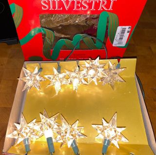 6 Boxes Of Vintage Silvestri Decorative Christmas String Lights 10 Stars