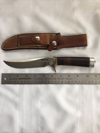 Vintage Randall Made Knife - Model 3 - 6 " Stacked Leather Handle