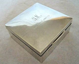 Fine George V 1919 Solid Silver Cigarette / Jewellery Box
