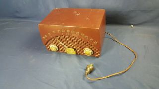 Vintage Motorola Model 7xm Tube Radio Bakelite Art Deco Fuzzy Reception Parts