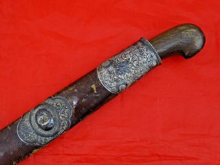 Fine Antique Russian Caucasian Silver Niello Shashka Sword Shasqua Dagger Blade