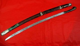 FINE ANTIQUE RUSSIAN CAUCASIAN SILVER NIELLO SHASHKA SWORD shasqua dagger blade 3