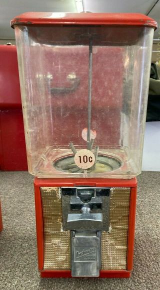 Northwestern Plastic Globe 10 Cent Candy Peanut Gumball Vending Machine Vintage