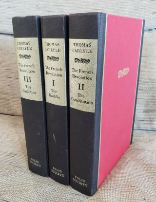 1989 The Folio Society 3 Volume Set The French Revolution Thomas Carlyle Vintage