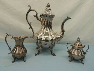 Silver Plate 3 - Piece Tea Set Reed & Barton 1795 Winthrop